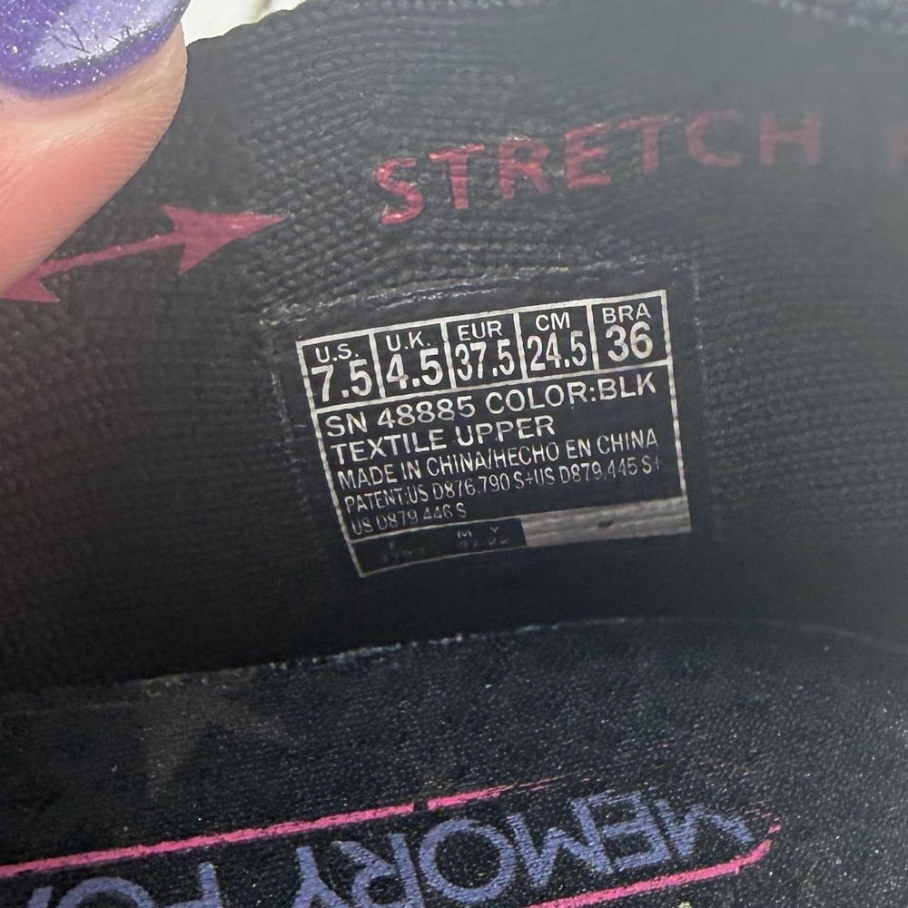 Skechers Cleo Style Stretch Fit Black Knit Ballet Flats Women's Size 7.5 - Picture 5 of 10